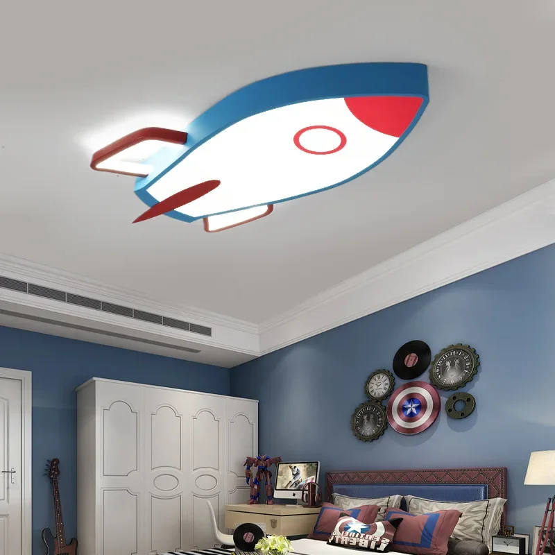 

Modern LED Ceiling Lights For Boy Girl Bedroom Cartoon Rocket Blue Ceiling lamp Child Study Room Bedroom Home Children's lights