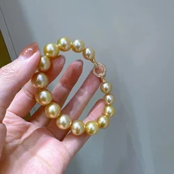 Fresh Water Cultured Edison Gold Pearls Bracelets 10-12mm