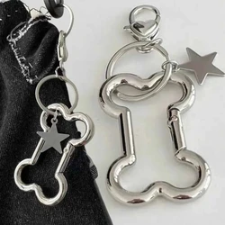 Punk Cool Bone Keychain Korean Fashion Star Bag Pendant Accessorys Goth Jewelry Grunge Keychains Ornament Bags Pendants Gifts