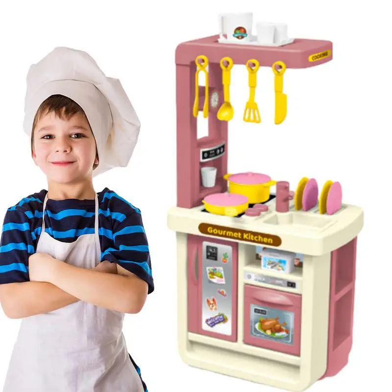 

Kitchen Playset Toy Kids Play Kitchen Sets Role Playing Game Toy Kitchen Sets Realistic Play Kitchen Simulation Indoor Games