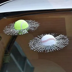 Car Hits Decal Ball Stickers Sticker 3D Glass Adhesive Self  Car Styling Baseball Football Tennis Broken Window Car Stickers