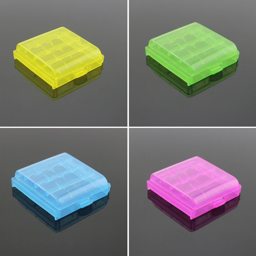 

20Pcs Transparent Storage Box Organizer for Aa Aaa Batteries Lightweight Compact Design with Handle Random Color