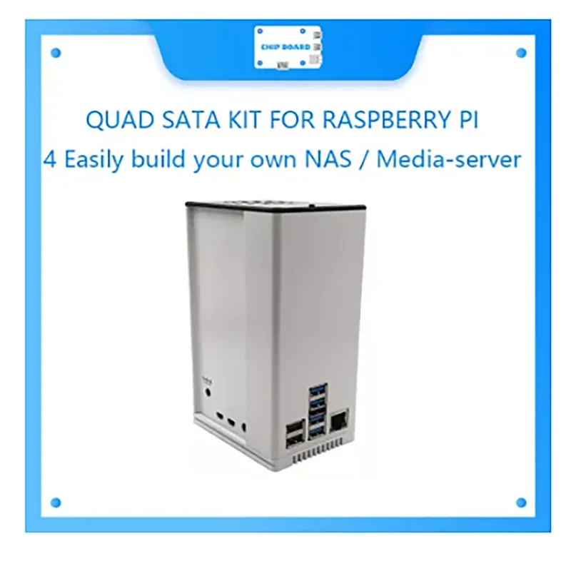 KIT QUAD SATA per RASPBERRY PI 4 costruisci facilmente il tuo KIT Server di archiviazione di rete NAS