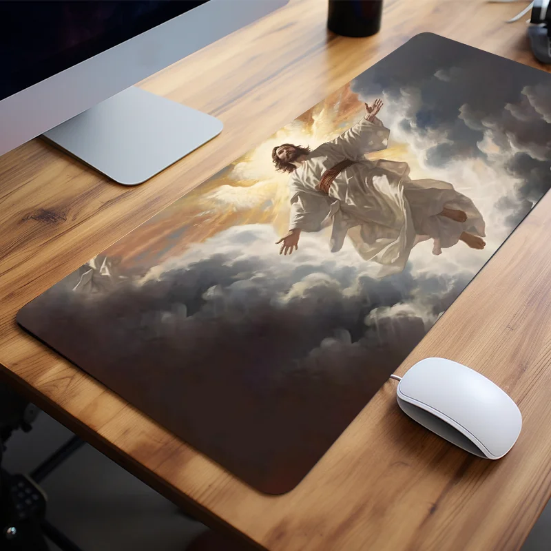 Holy God Mouse Pad Computer Desk Mat Keyboard Pad Non-Slip Unique Perfect Gift for Friends Teen Girlfriend Boyfriend Worker