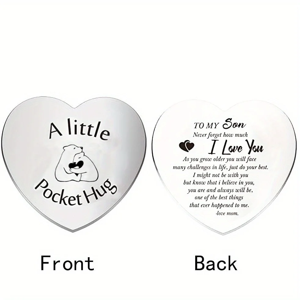 1 قطعة رمز عناق الجيب أحبك سلسلة مفاتيح مزدوجة الجوانب من الفولاذ المقاوم للصدأ