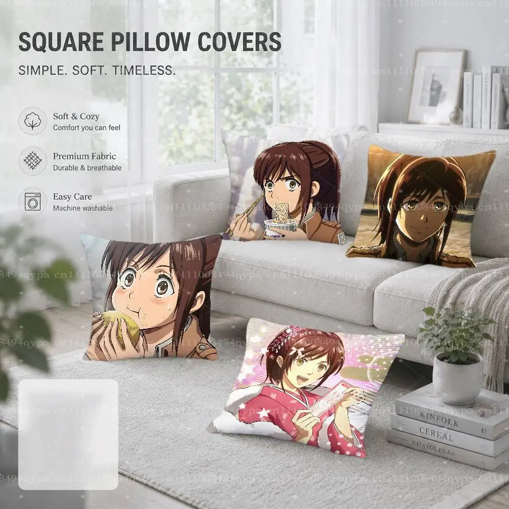 Sasha A-Attack On Titan Throw Pillow Case Pillowcase Cover Living Room Couch Cushion Case Home Decor