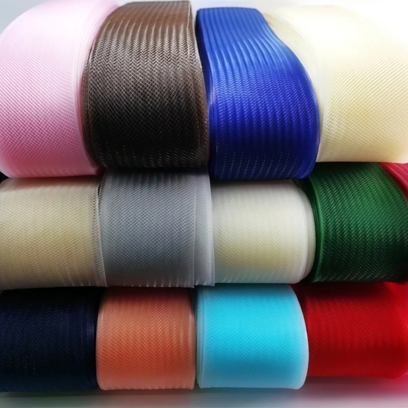 Plain Crin Horsehair Braid Flat Ribbon Flexible Stiffening Trim for Wedding Dress Hem Evening Gown Ruffle Charming Millinery Hat view 6