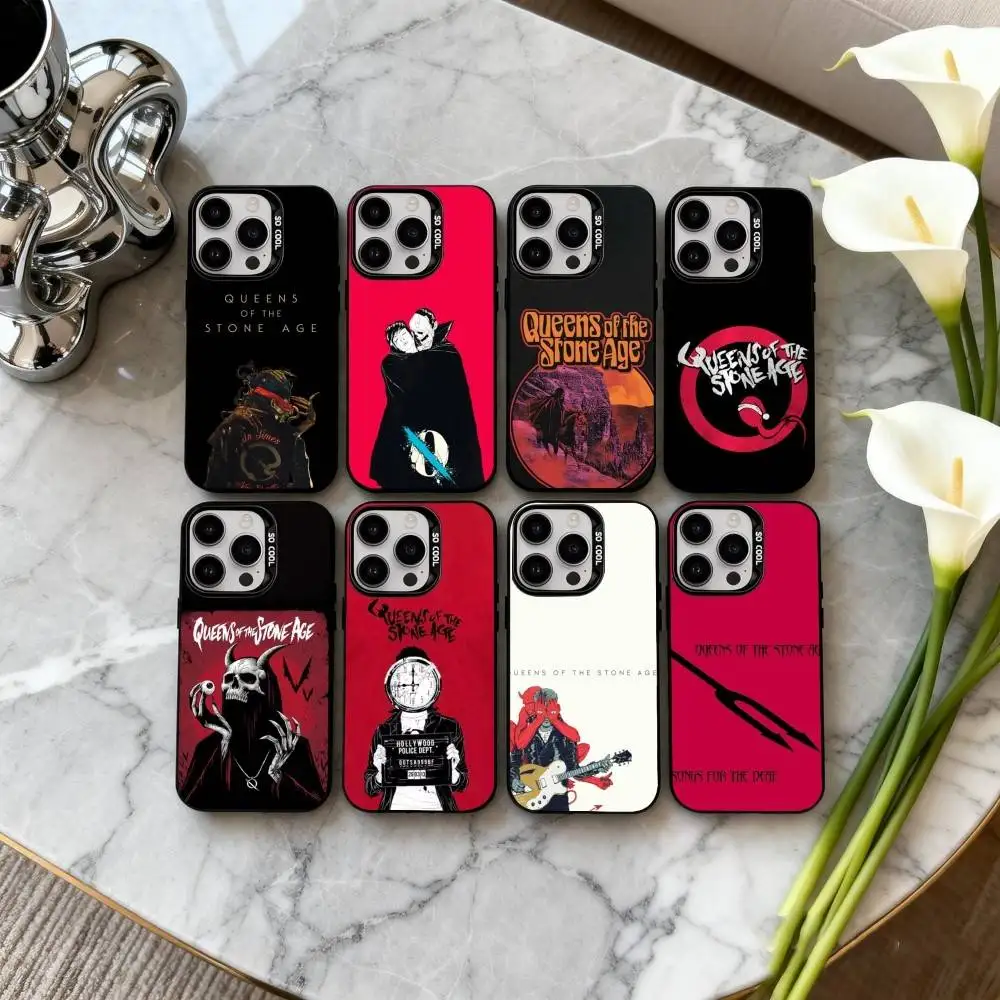 

Rock Q-Queens of the S-Stone Age Phone Case For iPhone17,16,15,14,13,12,11 Plus,Pro Max Candy Silver Plated Inside Cover