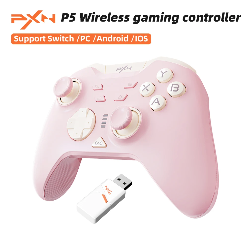 Pink game controller Original PXN P5 controller supports switch, iOS, Android, computer PC, built-in 2.4G receiver