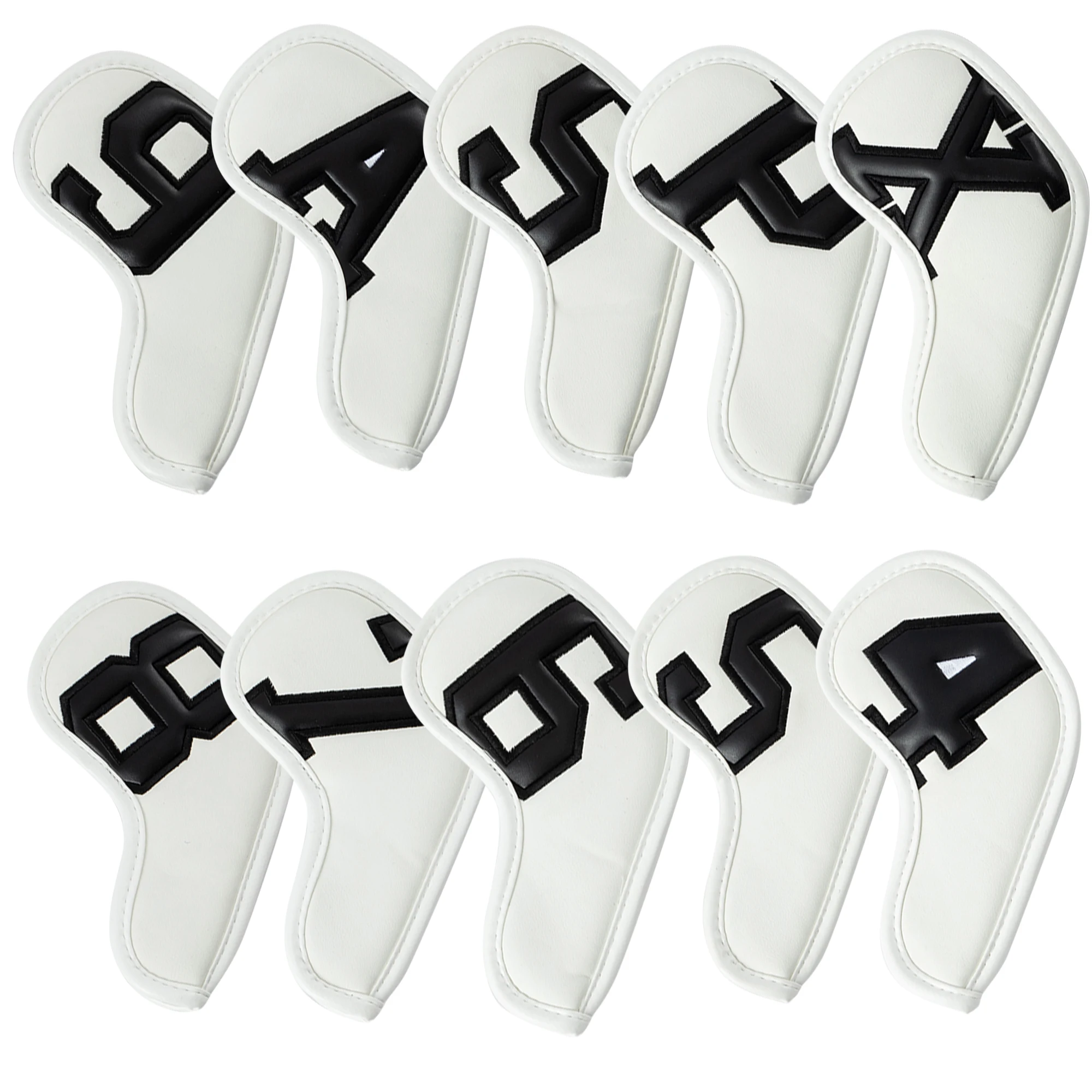 10pcs Digital Style Golf Club Head Cover, Golf Push Rod Protective Cover, Made of Dust-Proof and Durable Material