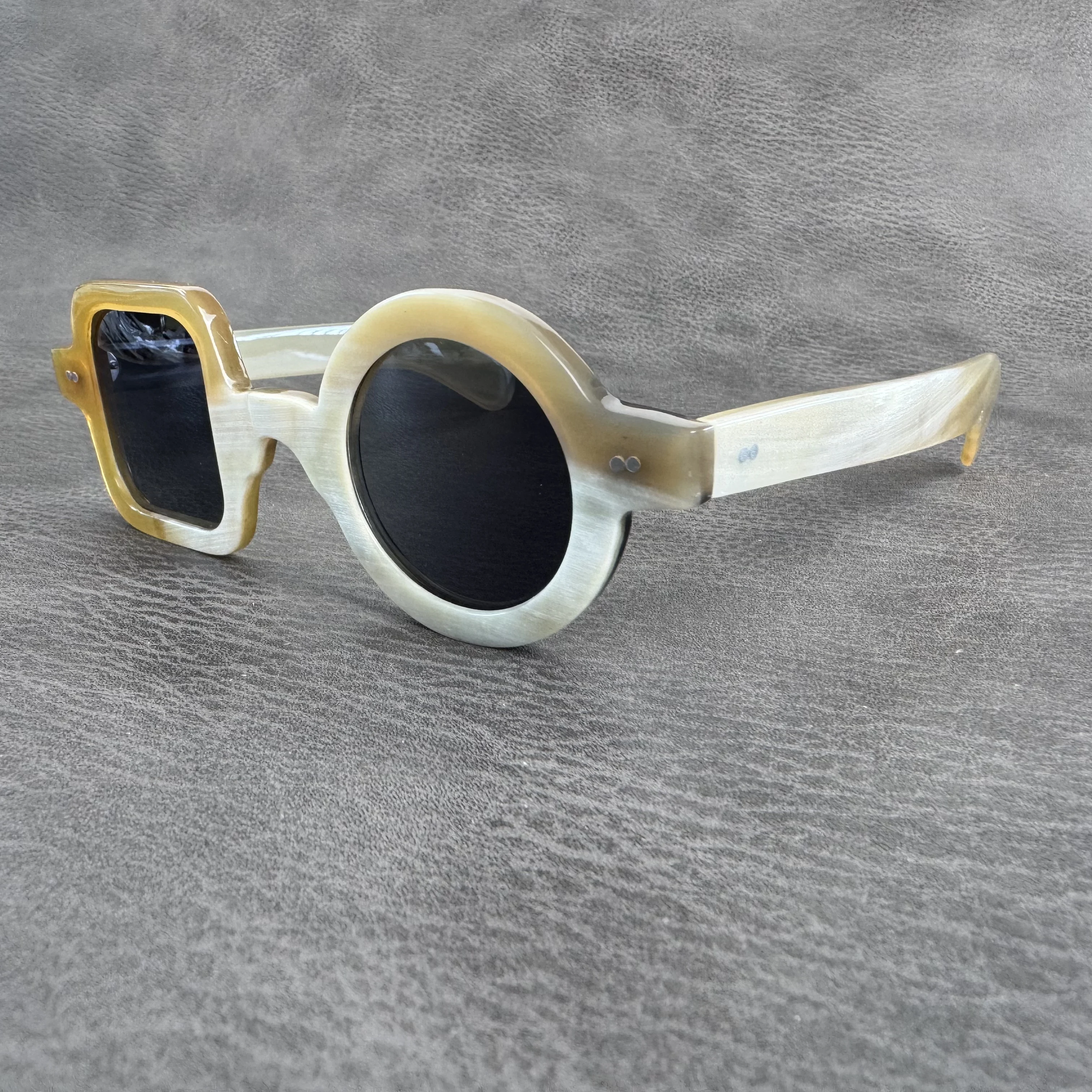 

Eyeglass Frames Vintage Unique Round Square Handmade Natural Horn Men's Glasses Frame Optical Lens Prescription Eyeglasses