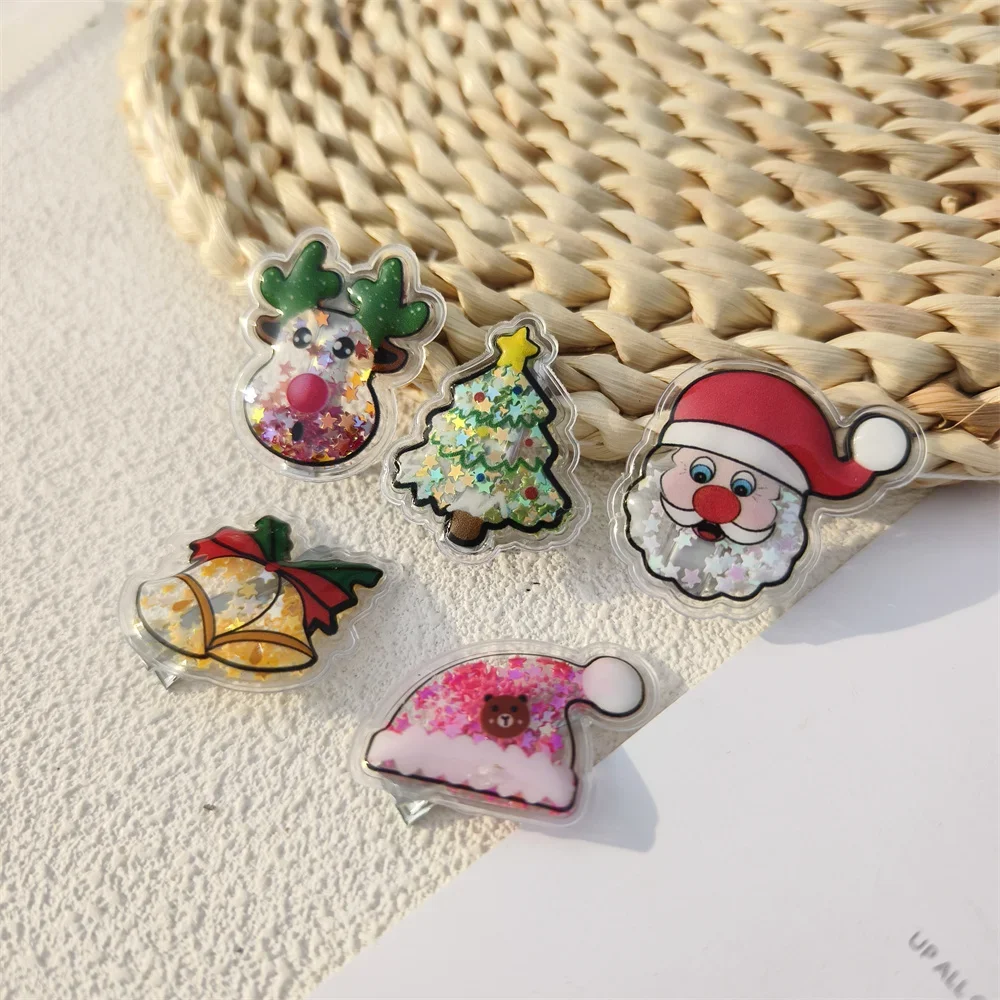 fashion Christmas Halloween Cartoon Pet Hair Clip Elk Deer Santa Claus Hat Bell Accessories Handmake Necklace for Puppy Dog Cat