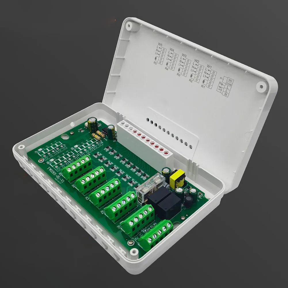 Multi-Zone Central Heating Controller – 5/8 Channel Hub With Indicator, For Floor Heating Thermostats, Valve Actuator Control, 100-240VAC