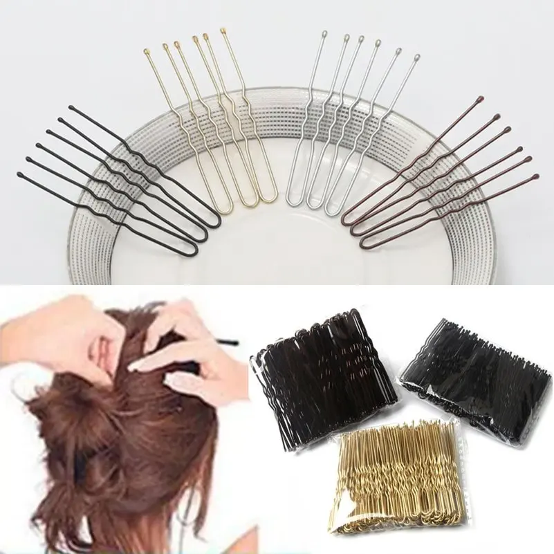 50pcs 50/60mm Hair Pins And Clip U Shape For Hairstyles Women Girl Hairpin Accessories Bridal Wedding Head Jewelry Decoration