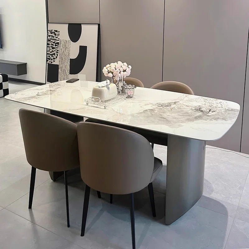 Italian Minimalist Dining Table Modern Luxury Nordic Vintage Dining Table Ornament Food Juegos De Comedor Kitchen Furniture