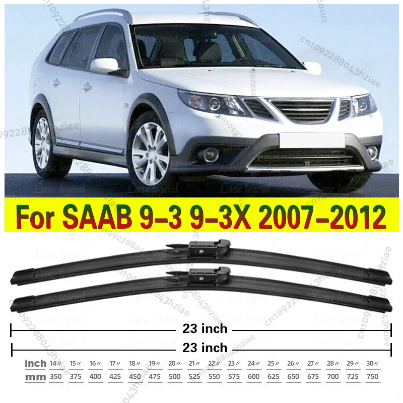 

Щетки стеклоочистителя автомобиля для SAAB 9-3 9-3X 2007-2012 2011 2010 2009, щетки лобового стекла 23 "+ 23" автомобильные аксессуары