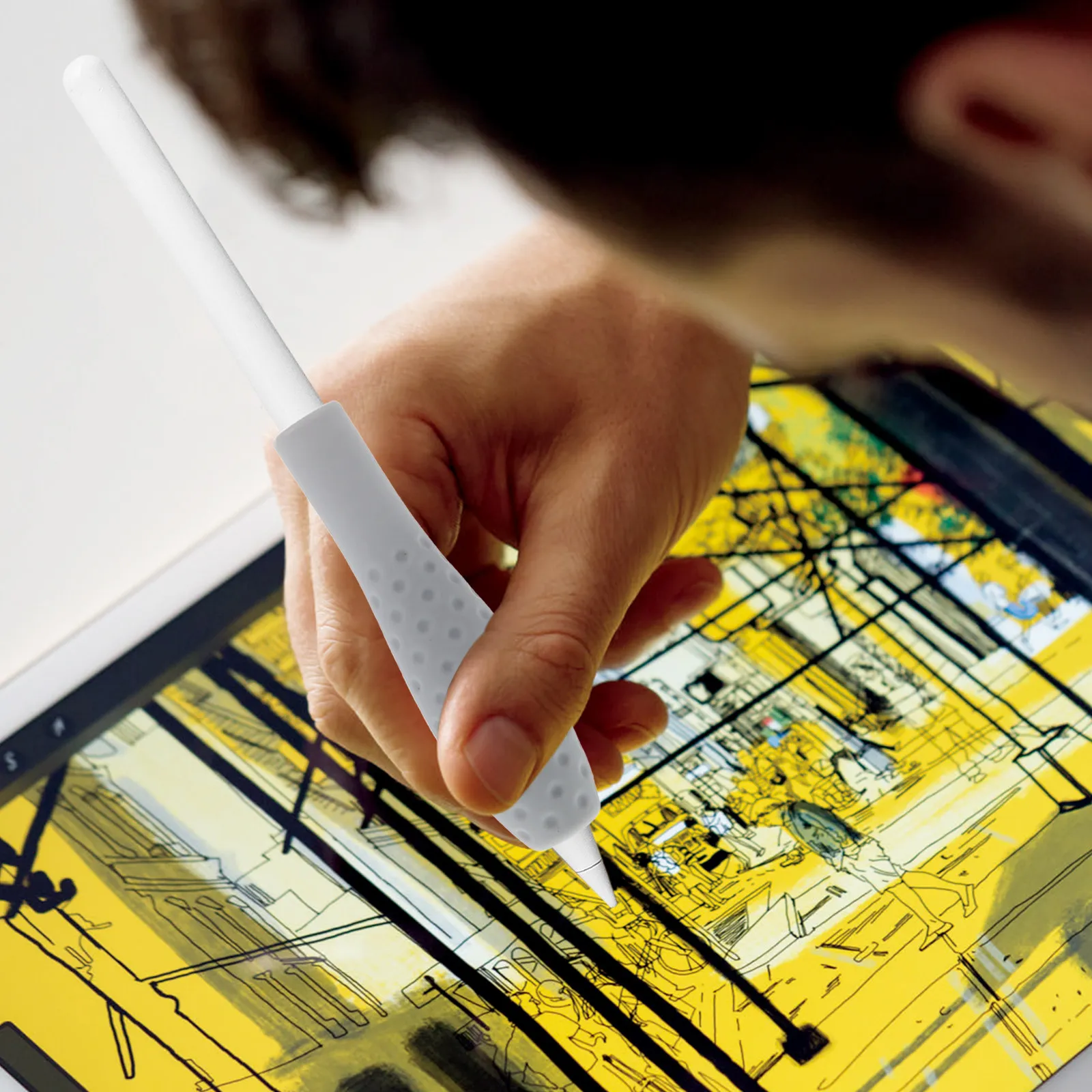 

Protective Silicone Stylus Grip for Pencil Shockproof Scratch Resistant Dust-Free Coating Ergonomic Non-Slip Holder Touch
