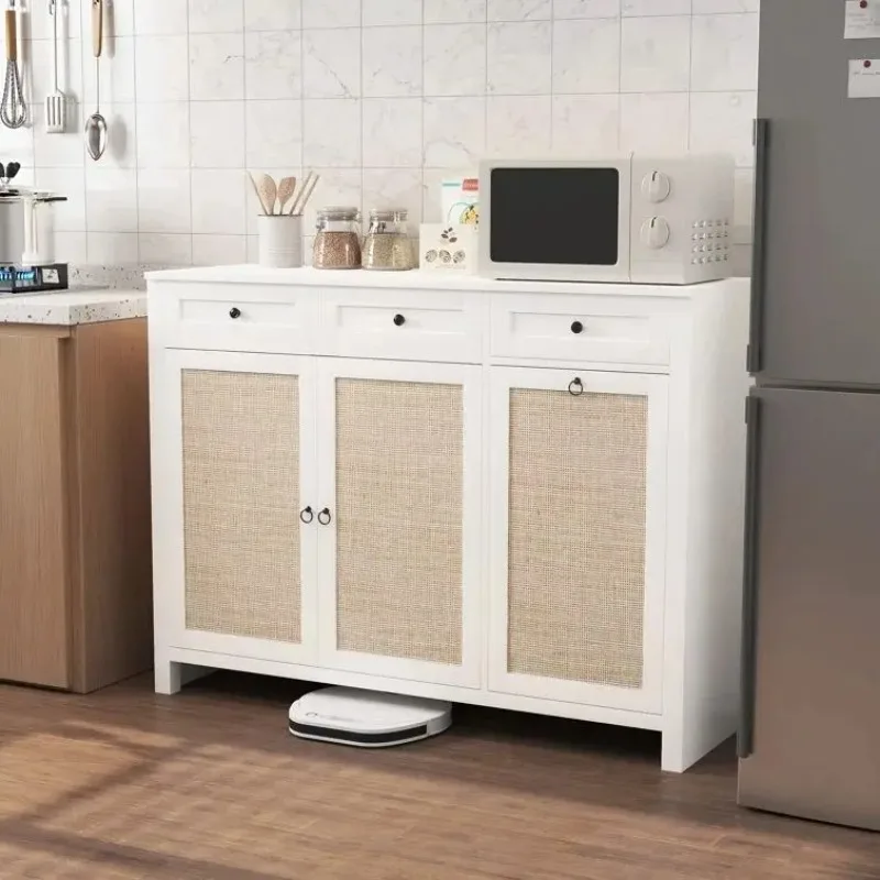 

Modernes TV-Schrankst Änder Holz Side Board Mit Rattan Türen Und Schubladen Konsolen Tisch Für Flur Schlafzimmer Wohnzimmer Essz