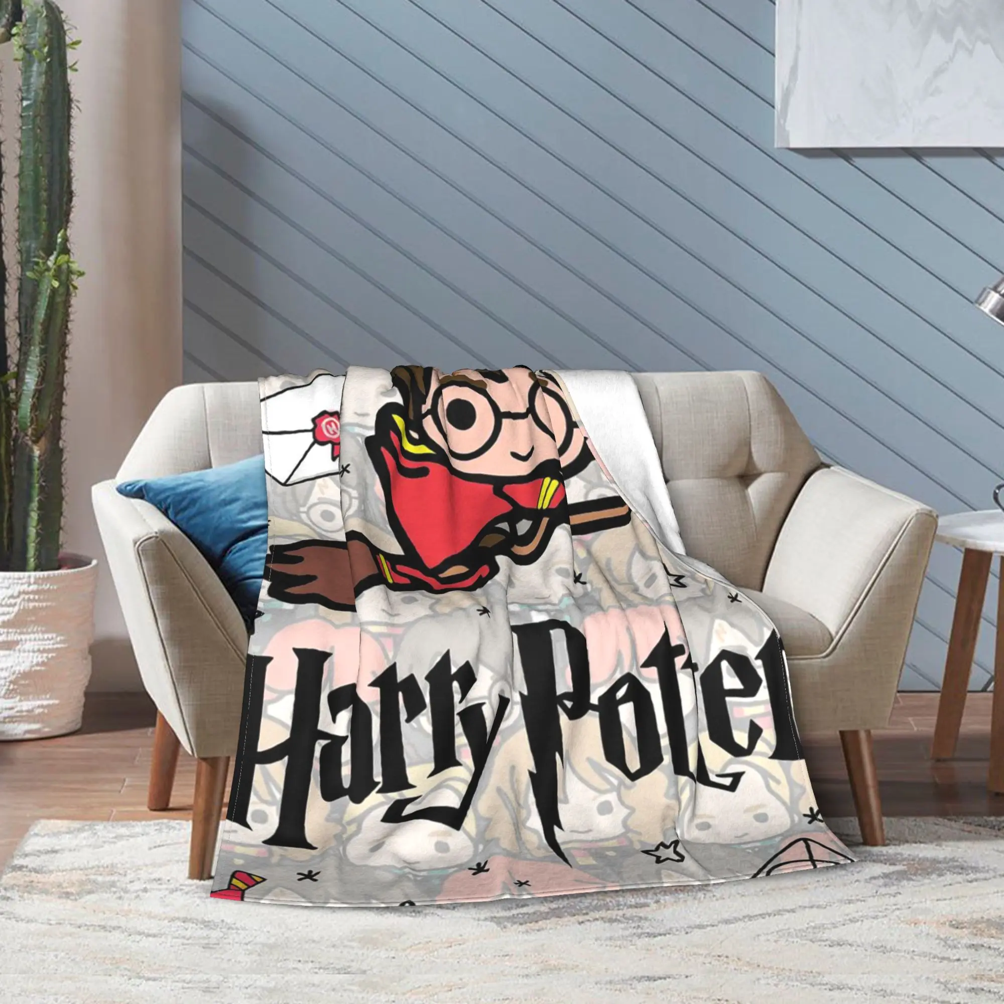 

HP Magic World Anime Cartoon Harrys Blanket Super Soft Cozy Throw Blankets for Bed 50x60 Inch Multi-size Plush Thin Quilt