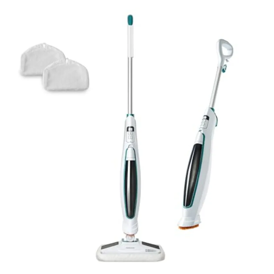 

Steam mop for floor cleaning on hardwood and tile, stainless steel body, silver color, quick-heating with 2 modes and easy scru