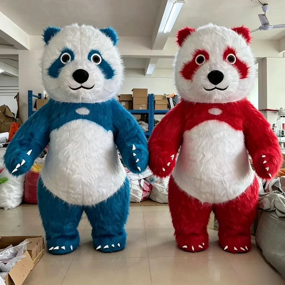 Colorful Giant Panda Inflatable Mascot Costume Walking Character Outfit for Halloween Festival Event Show No Battery No Charger
