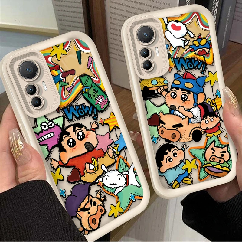 Cute C-Crayon S-ShinChan Case For Xiaomi Poco X6 X7 F5 F6 X5 X3 NFC F3 M6 Pro 4G Mi 13 12 11 Lite 5G 14 13T 12T 11T 14T Pro Etui view 2