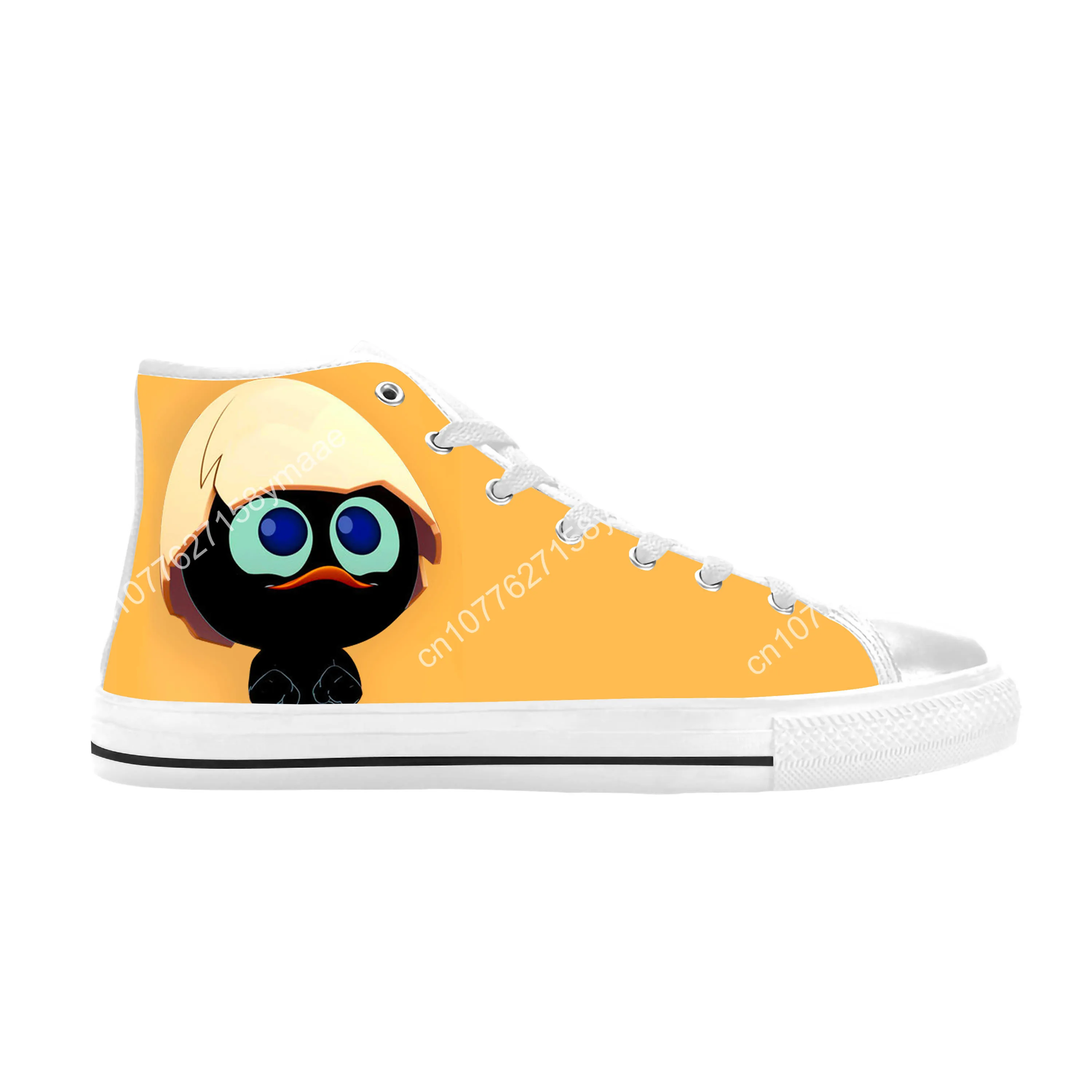 Calimero Penguin Anime Cartoon Manga Comic Funny Casual Cloth Shoes High Top Comfortable Breathable 3D Print Men Women Sneakers