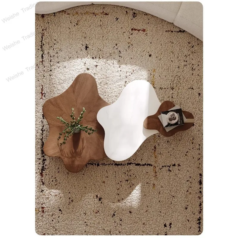 

French cloud special-shaped coffee table living room household Italian minimalist irregular rock slab coffee table
