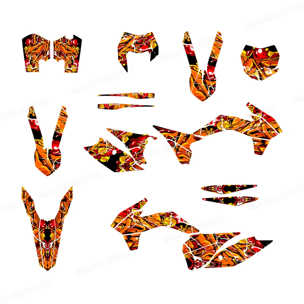 For 125-500cc SX SXF EXC EXCF XCW 2013-2016 Motocross Graphics Decals Kit Series Motorbike Background Decor Stickers Set