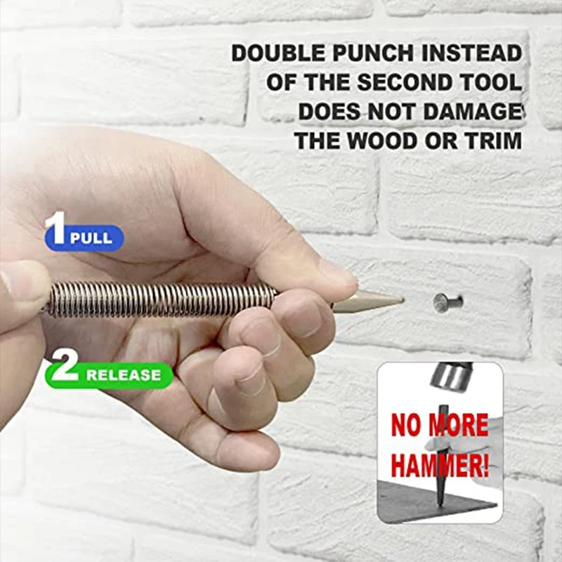 Center Hole Punch Spring Loaded Marker Metal Woodworking Drill Bit Door Pin Removal