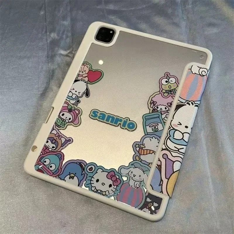 

Акриловый тройной чехол Sanrio для Ipad для Air6 7, 11 11 дюймов, защитный чехол 10 10,9 дюйма, 9 8 10,2 дюйма, 5 6, 9,7 дюйма, чехлы для планшетов