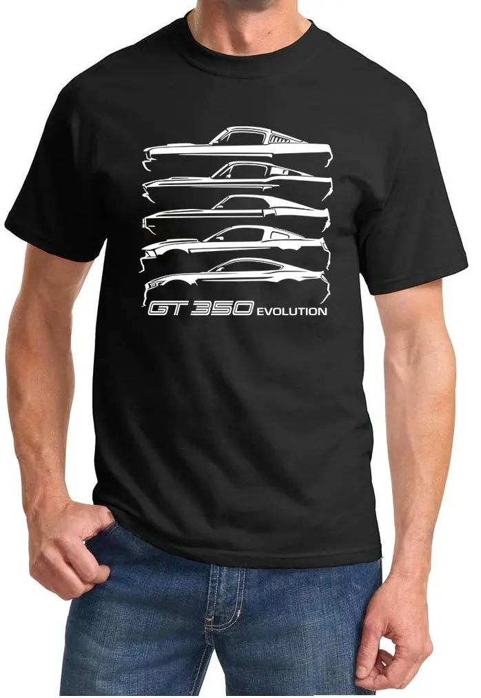 1965 2021 Shelby GT350 Mustang Evolution Classic Outline Design T Shirt