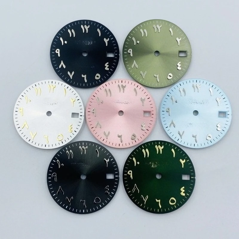 

Часы с бревенчатым циферблатом Ближнего Востока Azi Sun с циферблатом 28,5 мм, модифицированные, литературно подходят для механизма NH35