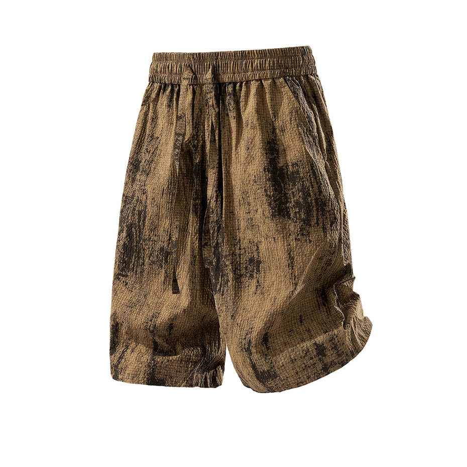 Summer Tie Dye Shorts Men Fashion Casual Hawaiian Beach Shorts Summer Short Pants Male Stretch Waist Bottom