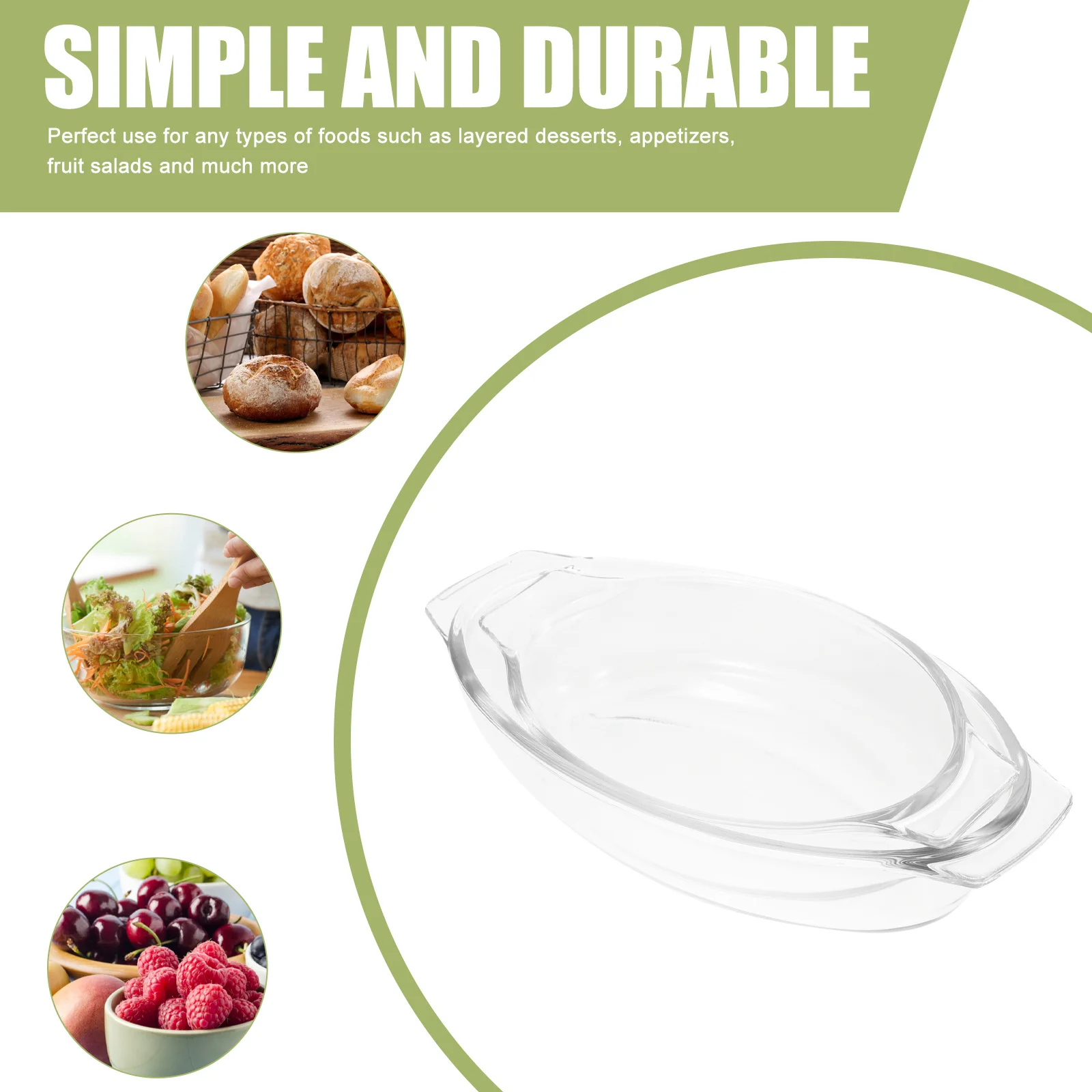 

2 Pcs Baking Tray Dishes for Oven Glass Bakeware Pan Cooking Casserole Serving Plates