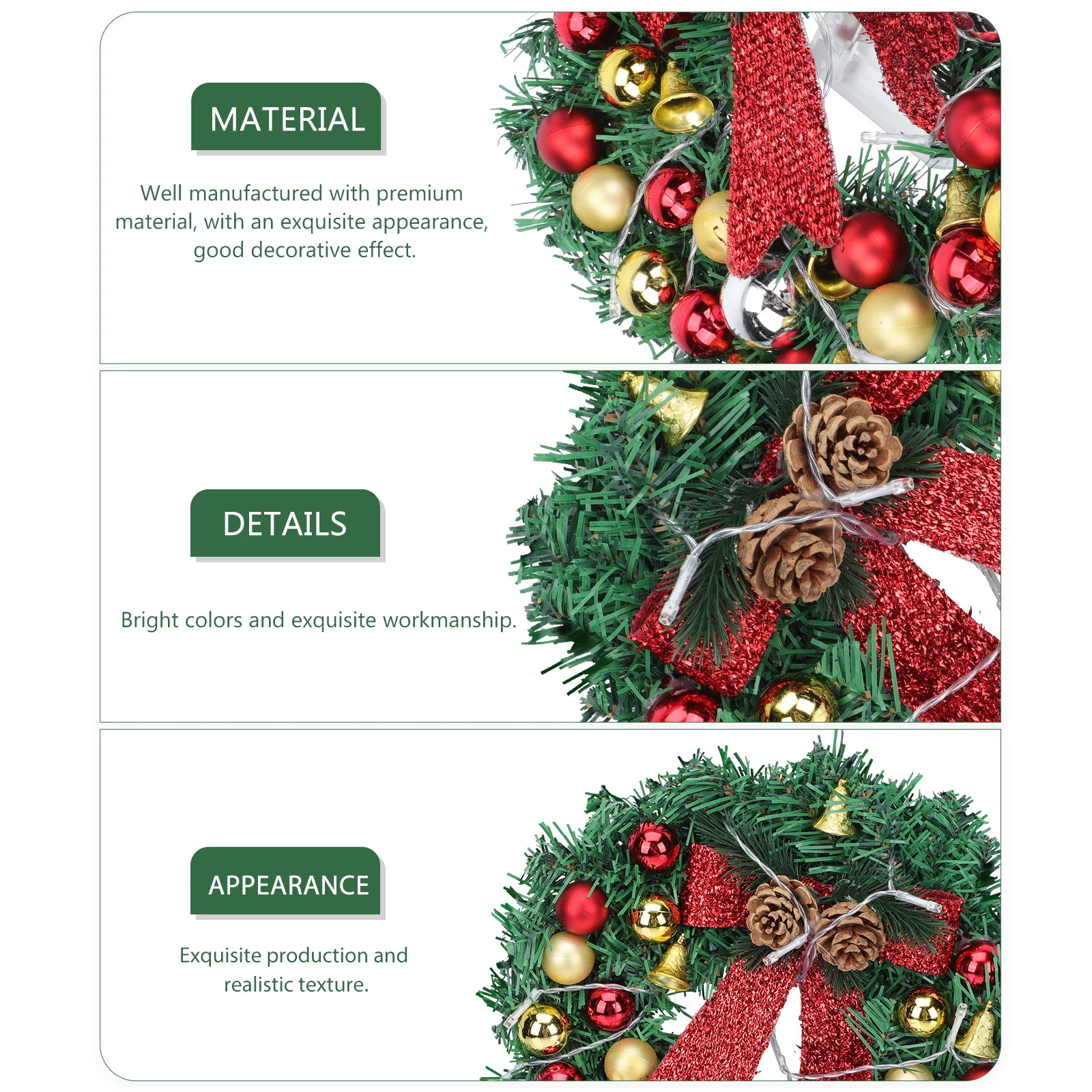 

1pc Led Flower Garland Light Red Artificial Wreath For Wedding Party Decor Xmas Wall Pendant Scene Adornment