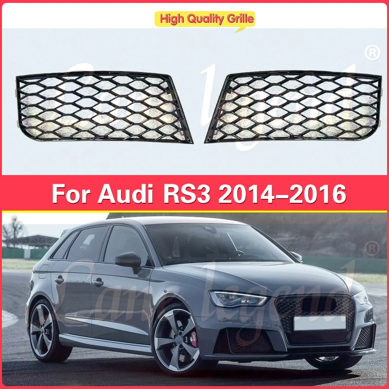 

Car Honeycomb Fog Light frame Bezel Grill Lower Mesh Grille Fogs Lamp Cover For Audi A3 S3 RS3 2014 2015 2016