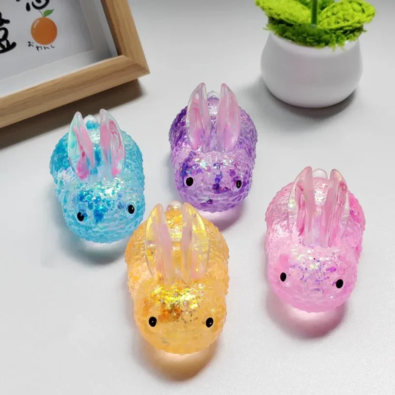TPR Slow Rebound Sequin Maltose Decompression Elastic Squeeze Color Rabbit Decompression