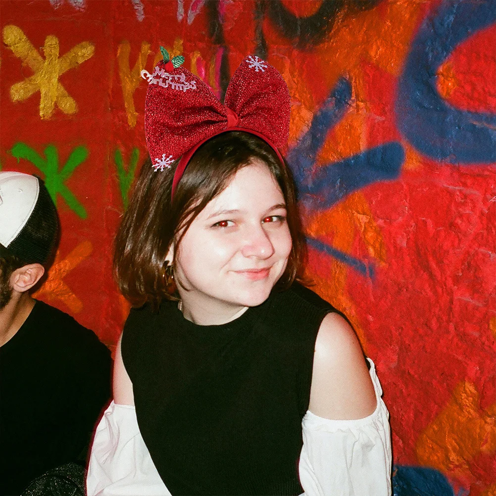 

2Pcs Christmas Bow Headbands Adorable Kids Holiday Hairband Snowflake Sequin Hair Hoop Xmas Party Supplies New Year Headbands