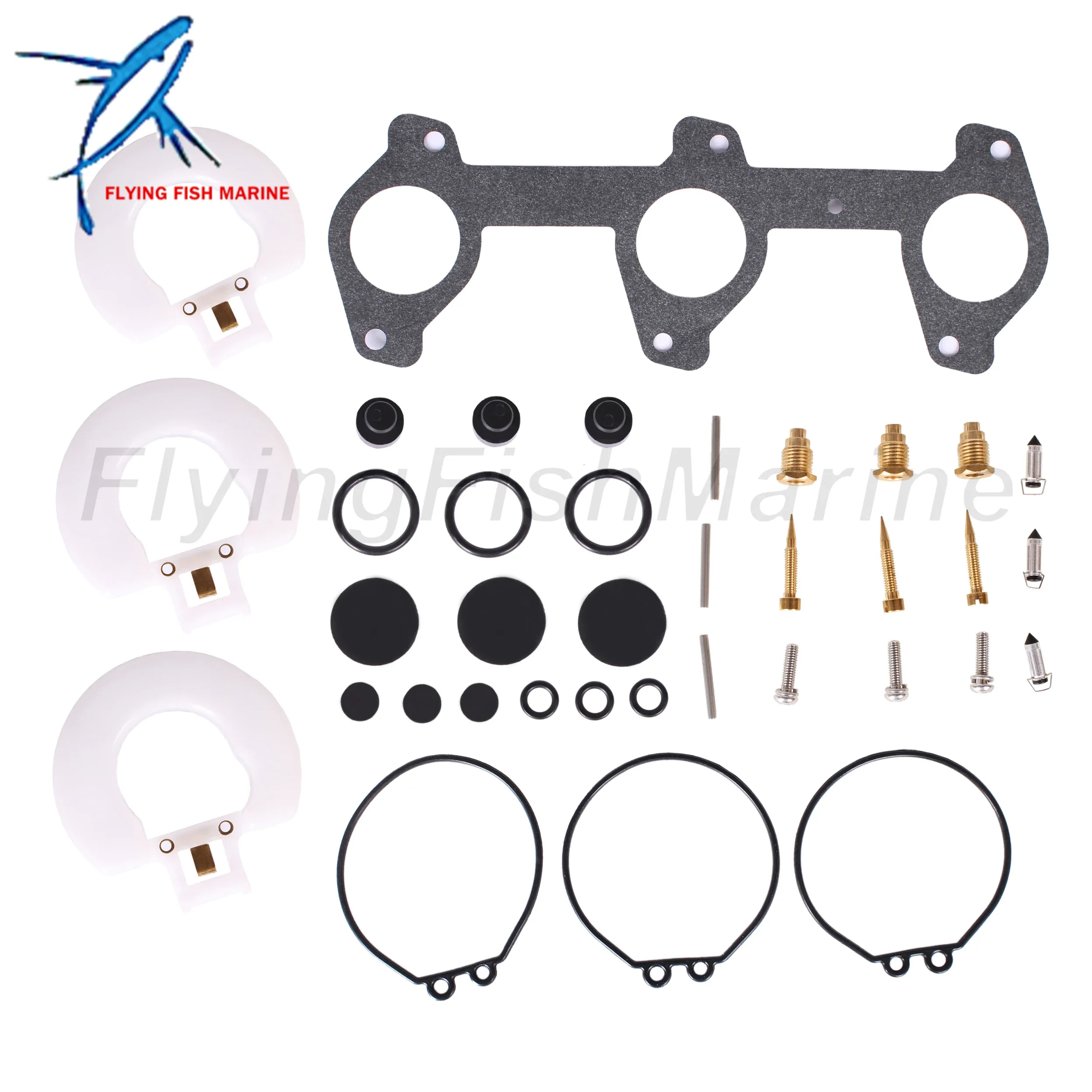 Boat Engine 6H3-W0093-02 01 00 03 18-7766 Carburetor Repair Rebuild Kit & Gasket for Yamaha 60HP 70HP