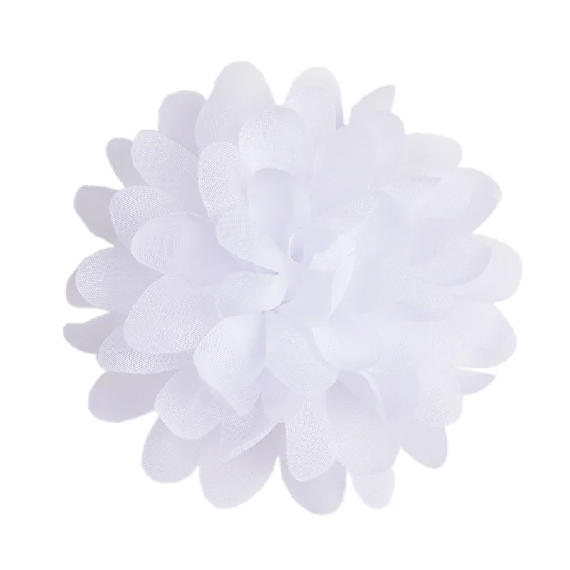 10cm Ultrasonic Crafted Chiffon Giant Blossom Brooch White Flower for DIY Hats Shoes Garment Accessories