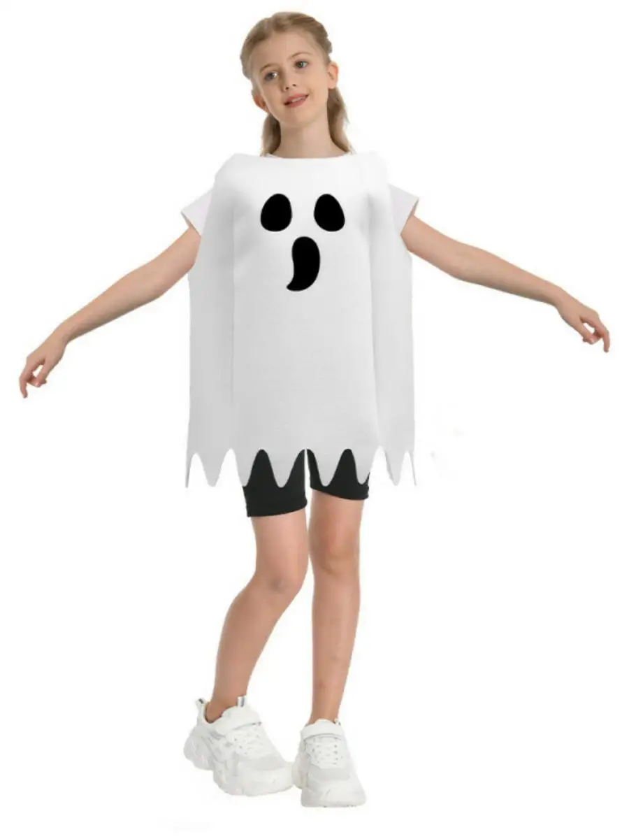Nieuw Halloween-kostuum uit 2025 Spook Speelse toneelvoorstellingkleding Gepersonaliseerde print Prestatiekleding Polyestermateriaal