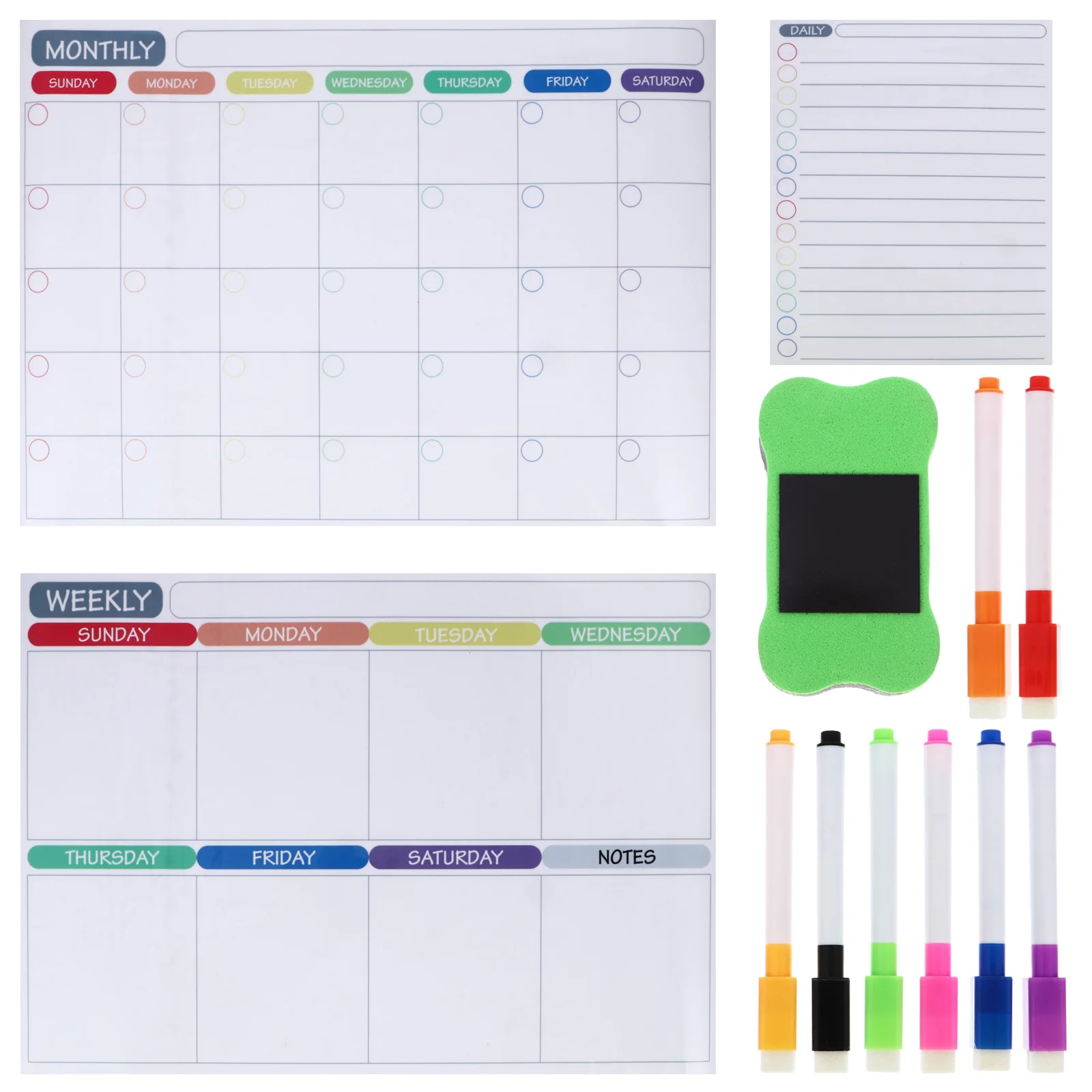 

12 Pcs Magnetic Refrigerator Calendar Meal Planner Fridge Board Sticker Diet Notepad Week Schedule Home Kitchen Utility