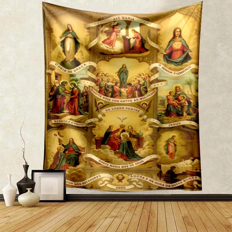 Virgin Mary Tapestry Jesus Religious Tapestry Christian Tapestry Mother Mary Tapestry Christmas Gift Anniversary Gift