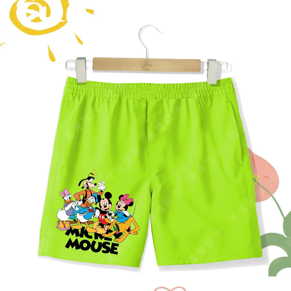 Kids Sports shorts Mickey Mouse Hip Hop Donald Duck combination Printed swimsuit Shorts Summer Kids Beach Pants Disney