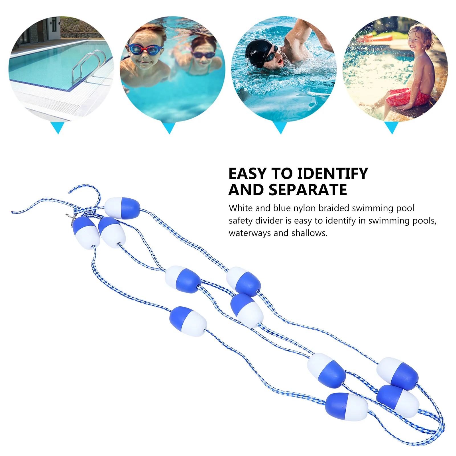 

1Pcs 5M Floating Buoy Line Swimming Pool Accessory for Lane Division Excellent Buoyancy and Durability Suitable for Safety Zone