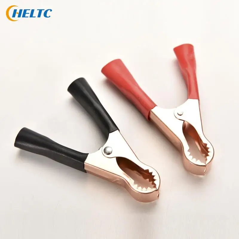 5/10 pcs Metal Alligator Clip Crocodile Electrical Clamp For Testing Probe Meter Black And Red With Plastic Boot