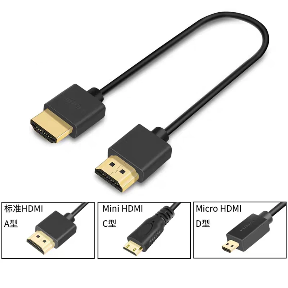 HDMI Super Fine 4K2.0 Short Line Mini micro HDMI SLR Camera 90 degree Elbow Atomos Amutong Monitor