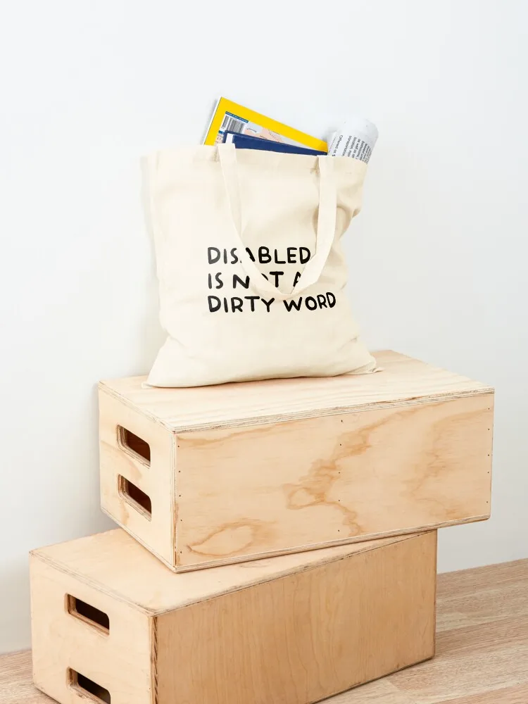 المعاقين ليس كلمة قذرة حمل حقيبة المتسوق حقيبة يد حقيبة القماش امرأة المرأة المتسوق حقيبة أكياس القماش