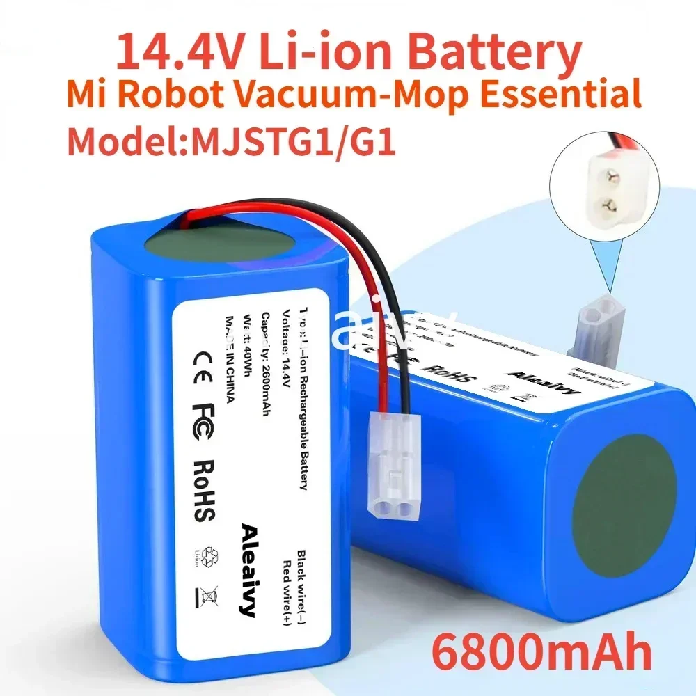 14.4V 2600mAh แบตเตอรี่ลิเธียมเหมาะสําหรับ Xiaomi Robot Vacuum Mop Essential G1 (SKV4136GL) (MJSTG1) ทําความสะอาดหุ่นยนต์แบตเตอรี่